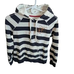 Women's H&M Blue and White Striped Sweatshirt SZ M Cotton